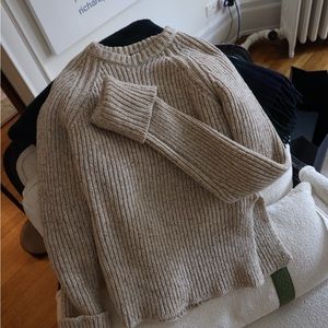 Joseph Ribbed Melenge Wool-blend sweater Ecru size M